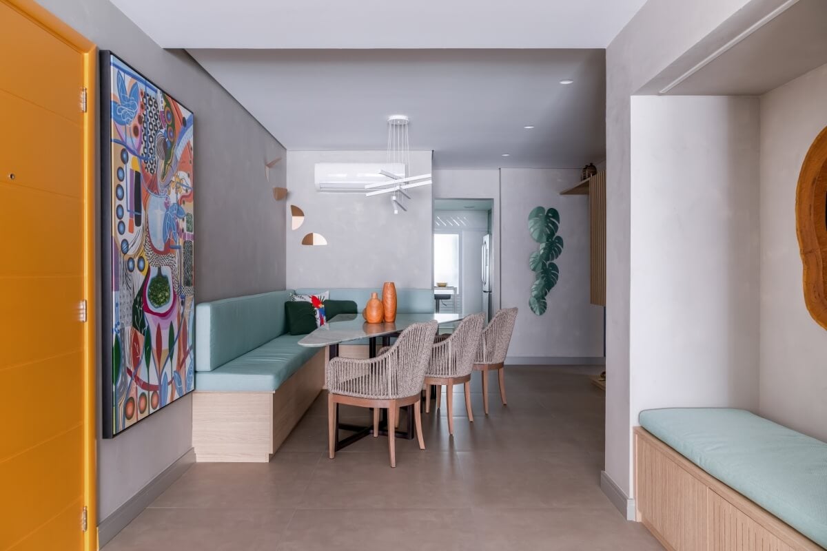 Canto Alemão Funcional com Nichos Embutidos e Prateleiras Aéreas - detalhe