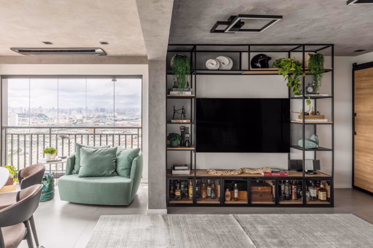 Cimento Queimado e Iluminação Estratégica: Realce a Beleza do Acabamento - ideia