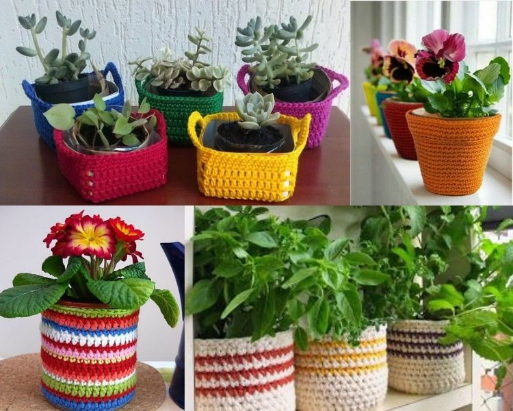 Cachepots de Crochê: Detalhes Artesanais que Encantam - detalhe