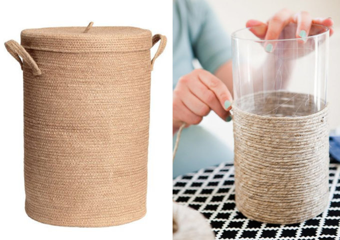 Cesto de Roupa Decorado com Corda de Sisal: Rústico e Moderno! - ideia