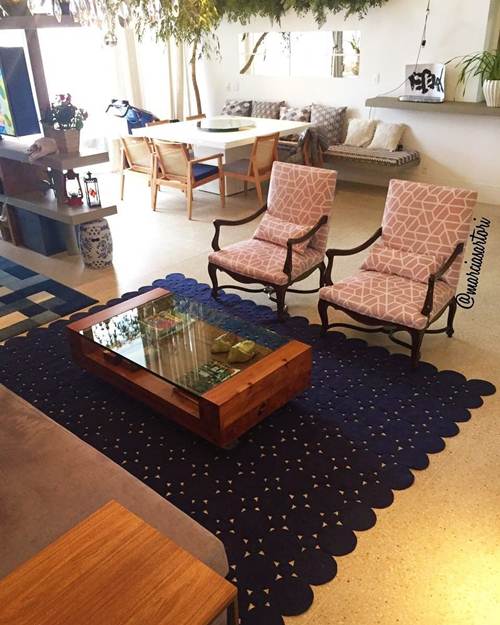 Sala de Estar com Detalhes em Crochê - detalhe