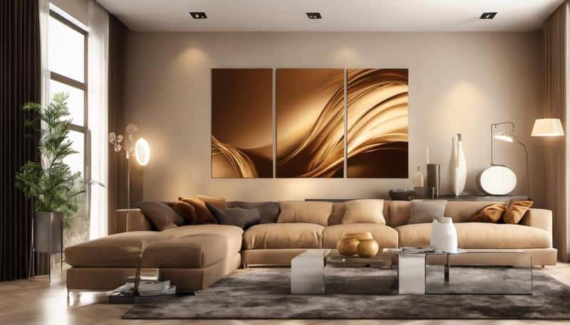 Elegância Clássica: Bege e Marrom para uma Sala de Estar Refinada e Acolhedora - detalhe