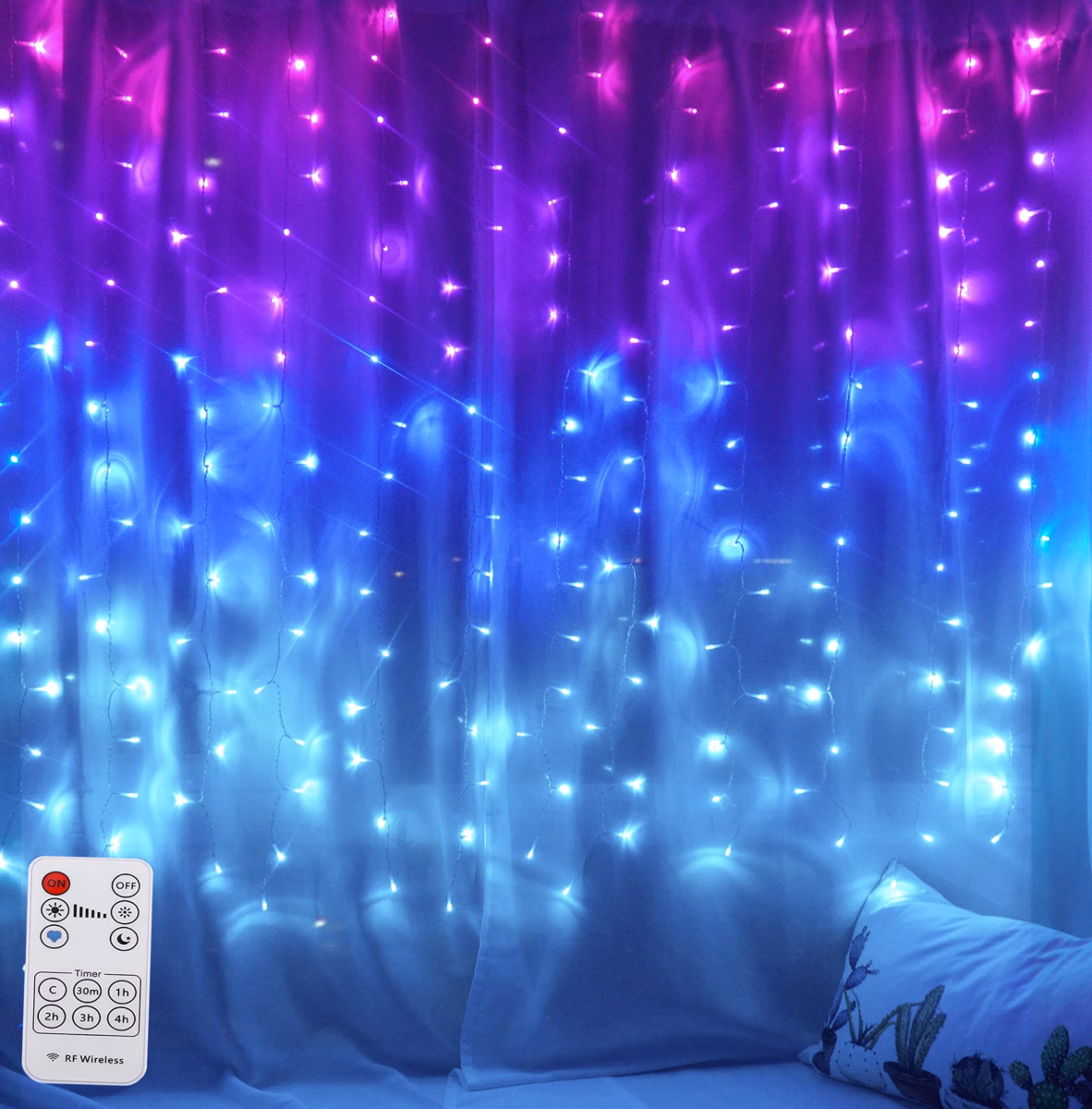 Cortinas com Iluminação LED: Ambiente Mágico e Relaxante - detalhe