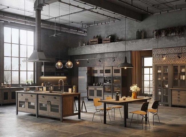 Cozinha Industrial Integrada ao Living: Ambientes Amplos e Conectados - detalhe