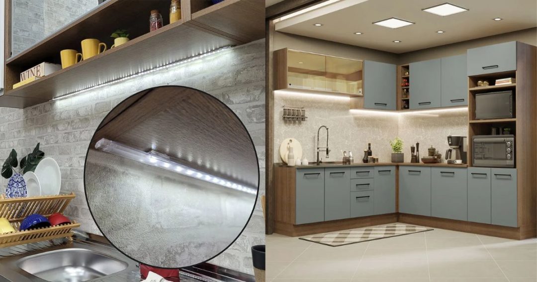 Com Luminárias Embutidas e Fita LED: Iluminação Estratégica e Moderna - inspiração