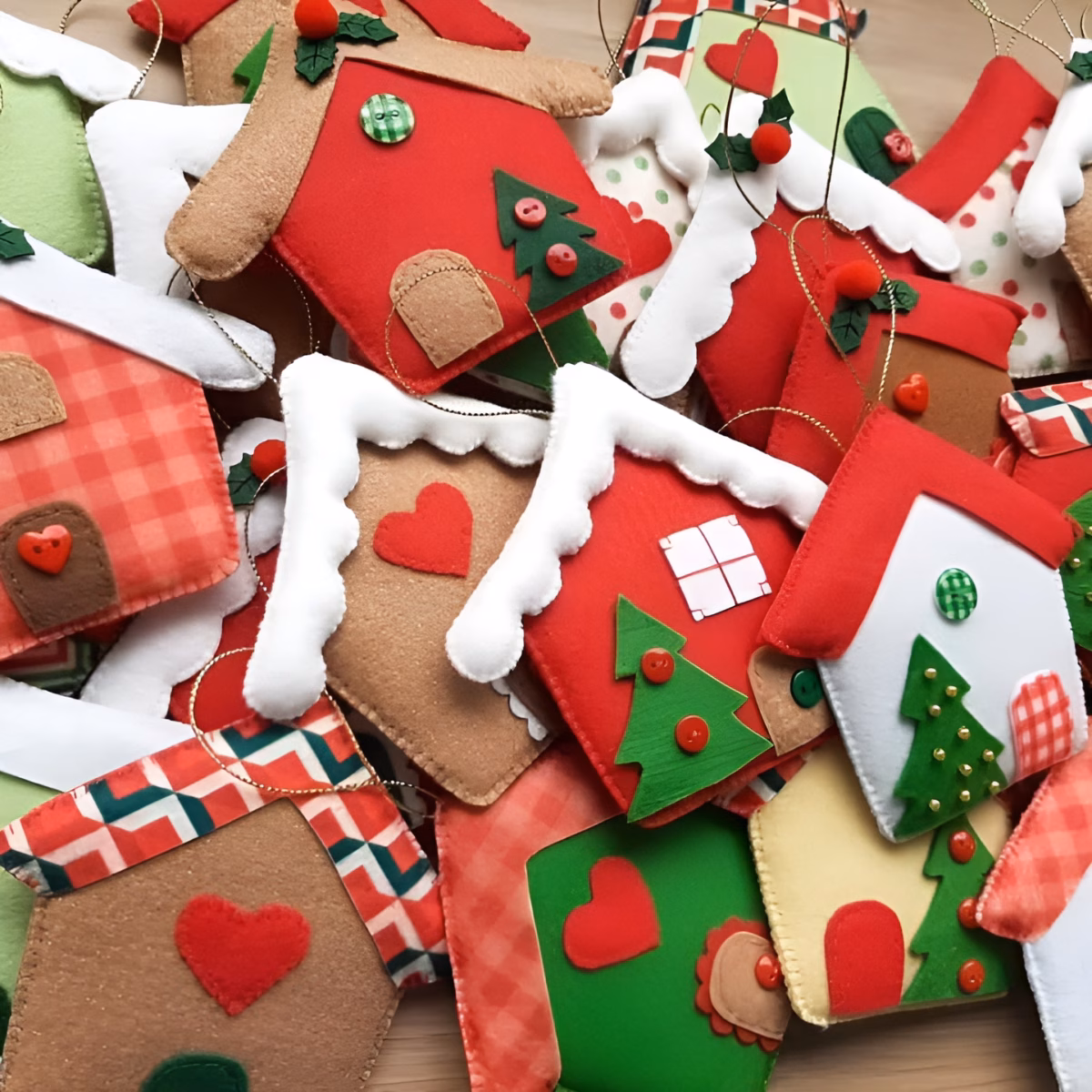 Decoração de Natal com Feltro: Delicadeza e Cores para Encantar - ideia