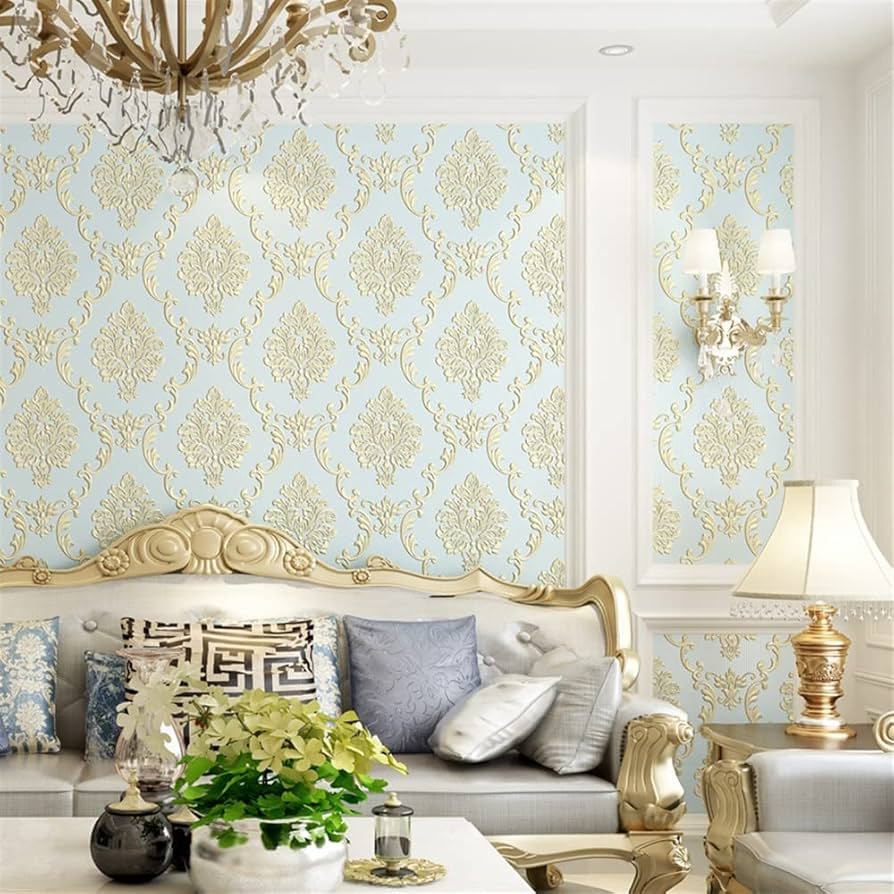 Decoração Clássica com Papel de Parede Floral - detalhe