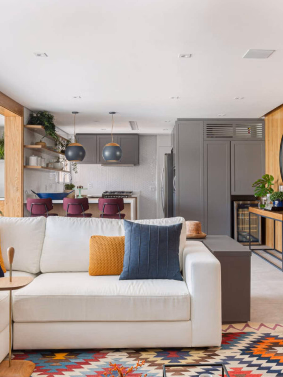 Integração Perfeita: Sala de Estar e Jantar com Estilo Coeso - detalhe