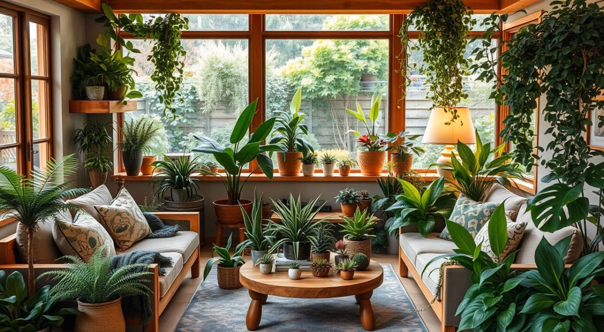 Com Plantas e Elementos Naturais: Um Toque de Vida e Frescor - ideia