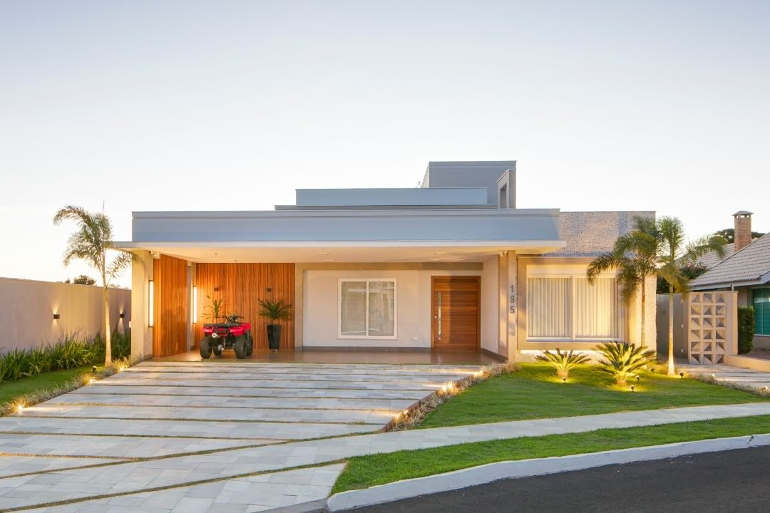 Fachada Escandinava com Tons Pastel e Madeira Clara - ideia