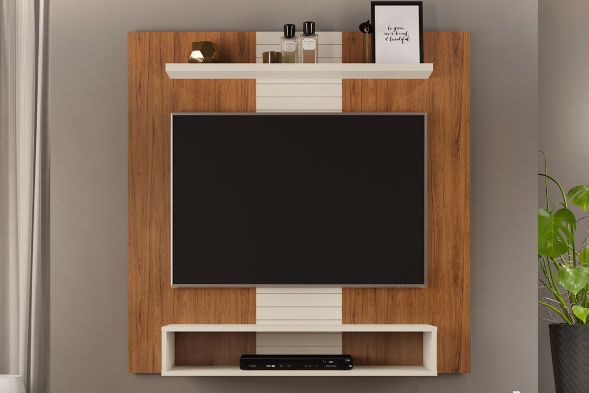 Painel de TV Multifuncional com Escrivaninha: Otimização Inteligente - inspiração