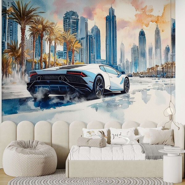 Impacto Visual: Papel de Parede Fotográfico com Paisagem Urbana - ideia