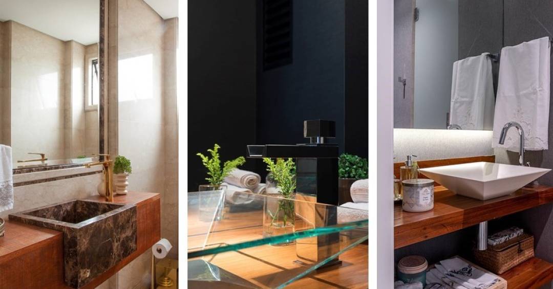 Lavabo Sustentável: Madeira de Demolição e Detalhes em Bambu - ideia