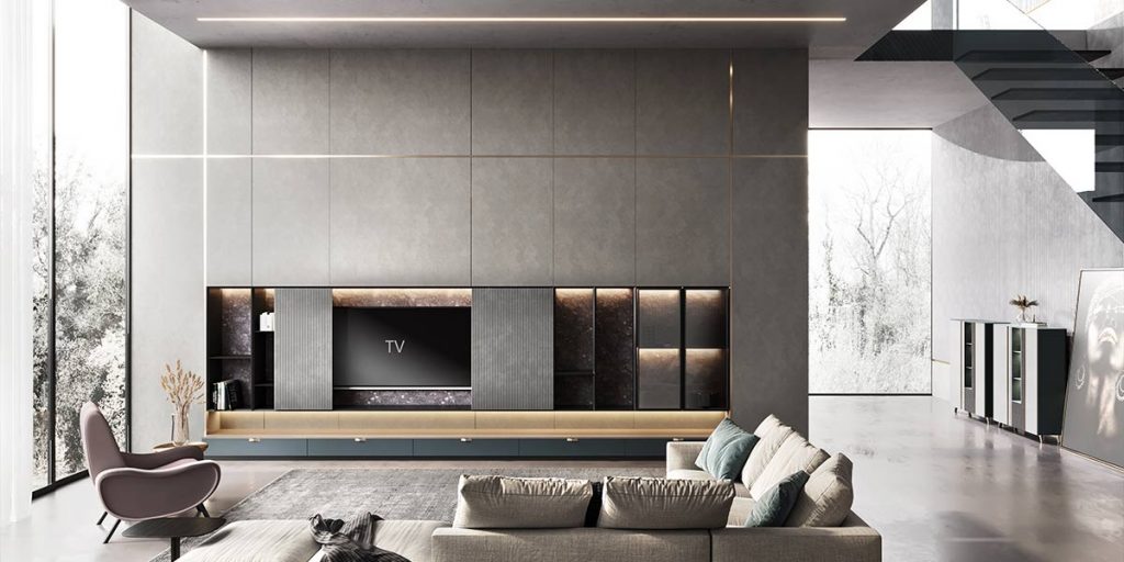 Elegância Urbana: Sala de Estar com Detalhes em Metal e Concreto Aparente - detalhe