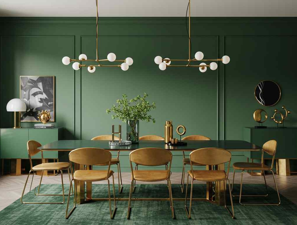 Verde Que Traz Vida: A Natureza Invade a Sala de Jantar - detalhe