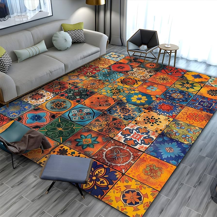 Em Patchwork: Uma Explosão de Cores e Texturas para Uma Sala Única - inspiração