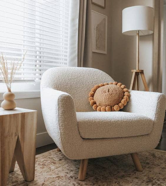 Com Tecidos Bouclé: Conforto e Textura Acolhedora - detalhe