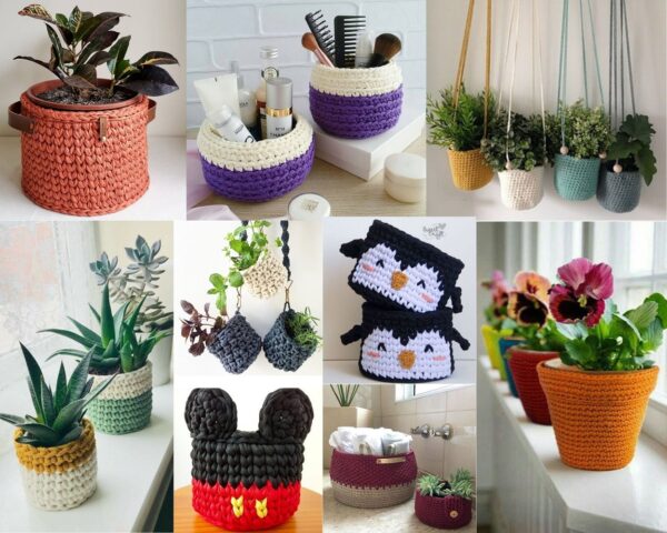 Cachepots de Crochê: Detalhes Artesanais que Encantam - ideia