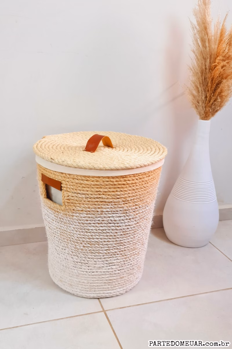 Cesto de Roupa Reutilizado e Transformado: Sustentabilidade Criativa! - inspiração