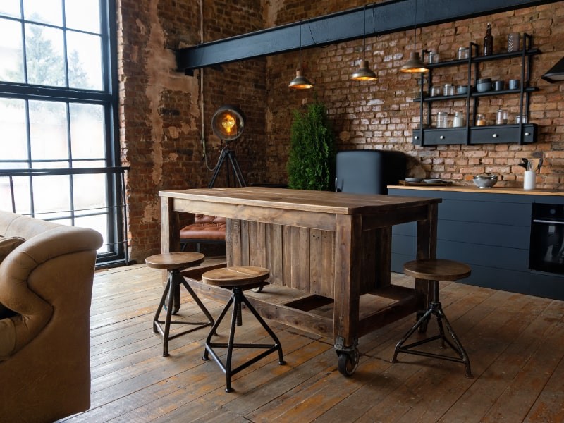 Estilo Industrial: Recuperação com Detalhes em Metal e Cimento Queimado - ideia