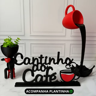 Cantinho do Café Personalizado com Detalhes Rústicos - detalhe