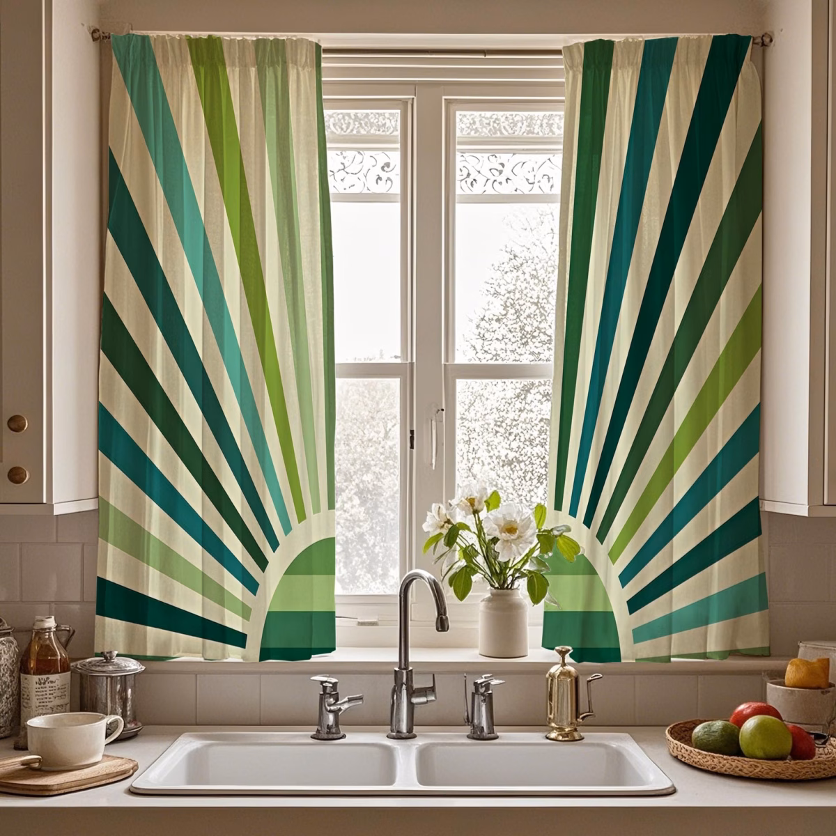 Com Tecidos Coloridos e Cortinas Charmosas - inspiração