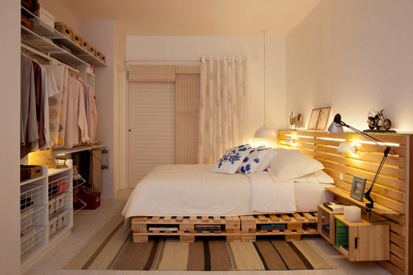 Camas de Pallet Estilo Tatame: Minimalismo e Relaxamento - detalhe