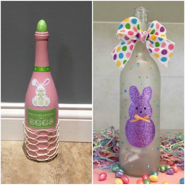 Decoração de Páscoa com Garrafas Decoradas e Luzes Pisca-Pisca - inspiração