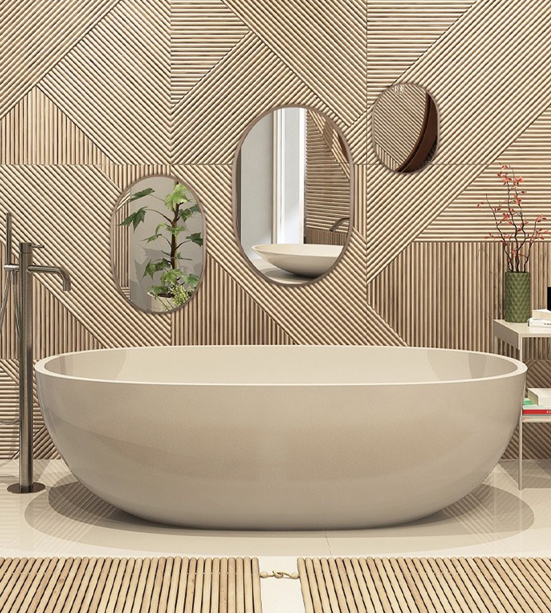 Trio de Espelhos Geométricos: Minimalismo com Atitude! - detalhe