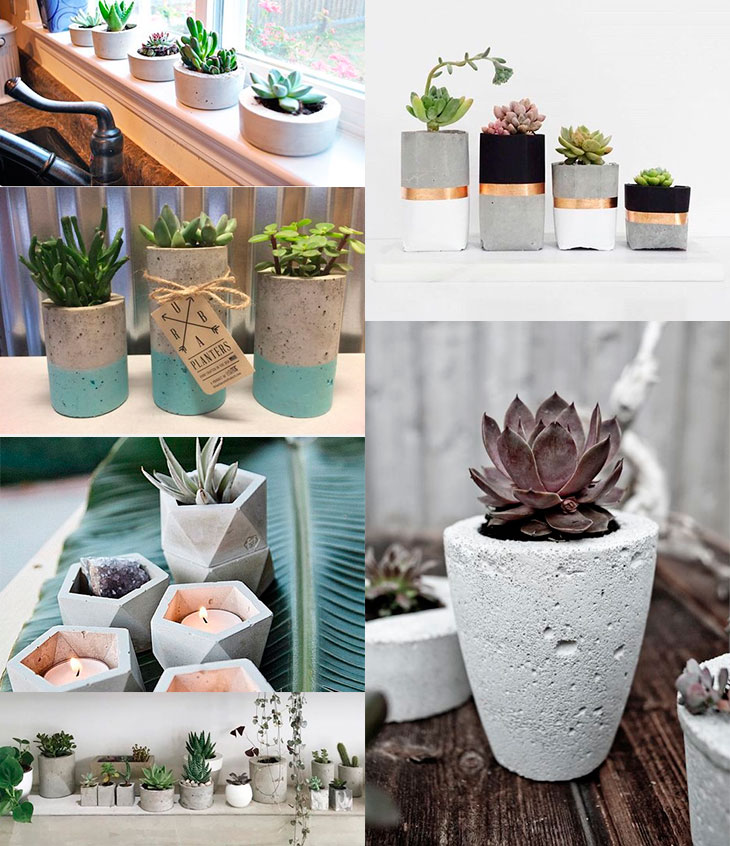 Vasos de Cimento DIY com Pintura Geométrica: Modernidade Criativa - detalhe