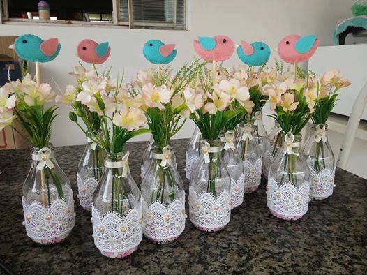 Garrafas Decoradas com Renda: Delicadeza e Sofisticação - ideia