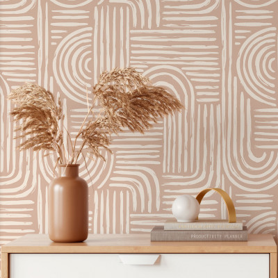 Minimalismo Chic: Papel de Parede Liso em Tons Neutros - ideia