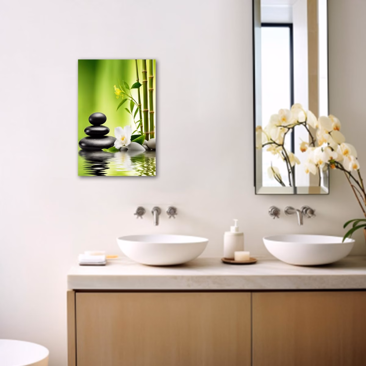 Cantinho Zen com Bambu e Pedras Brancas: Relaxamento Puro - inspiração