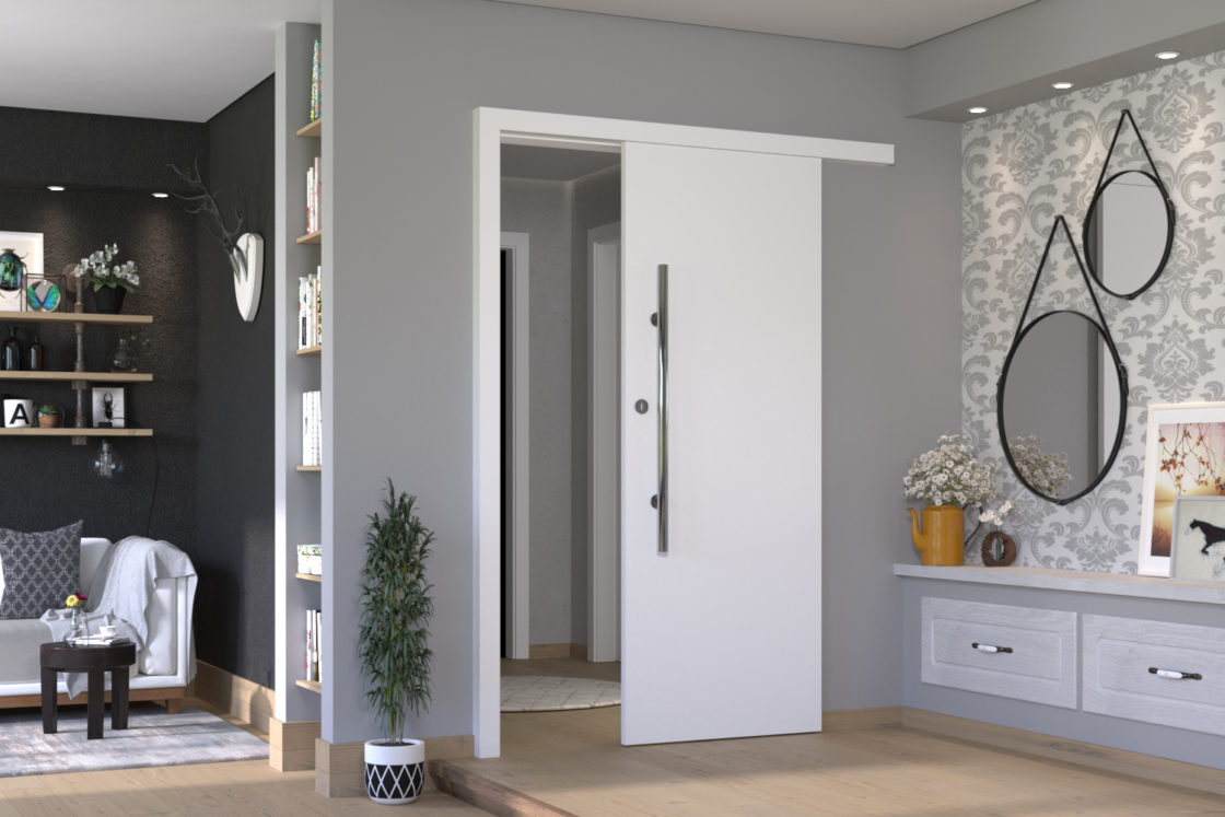 Porta de Correr com Revestimento em Tecido: Textura e Conforto Visual - detalhe