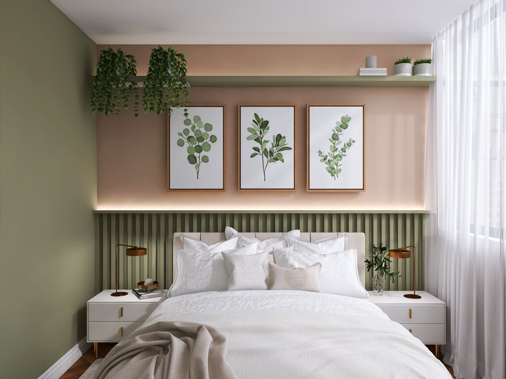 Quarto Relaxante com Paleta de Cores Calmantes - detalhe