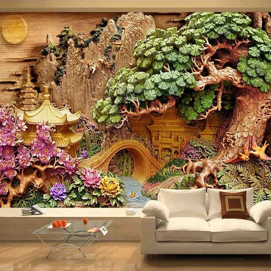 Revestimento 3D Esculpido com Pintura Personalizada - ideia