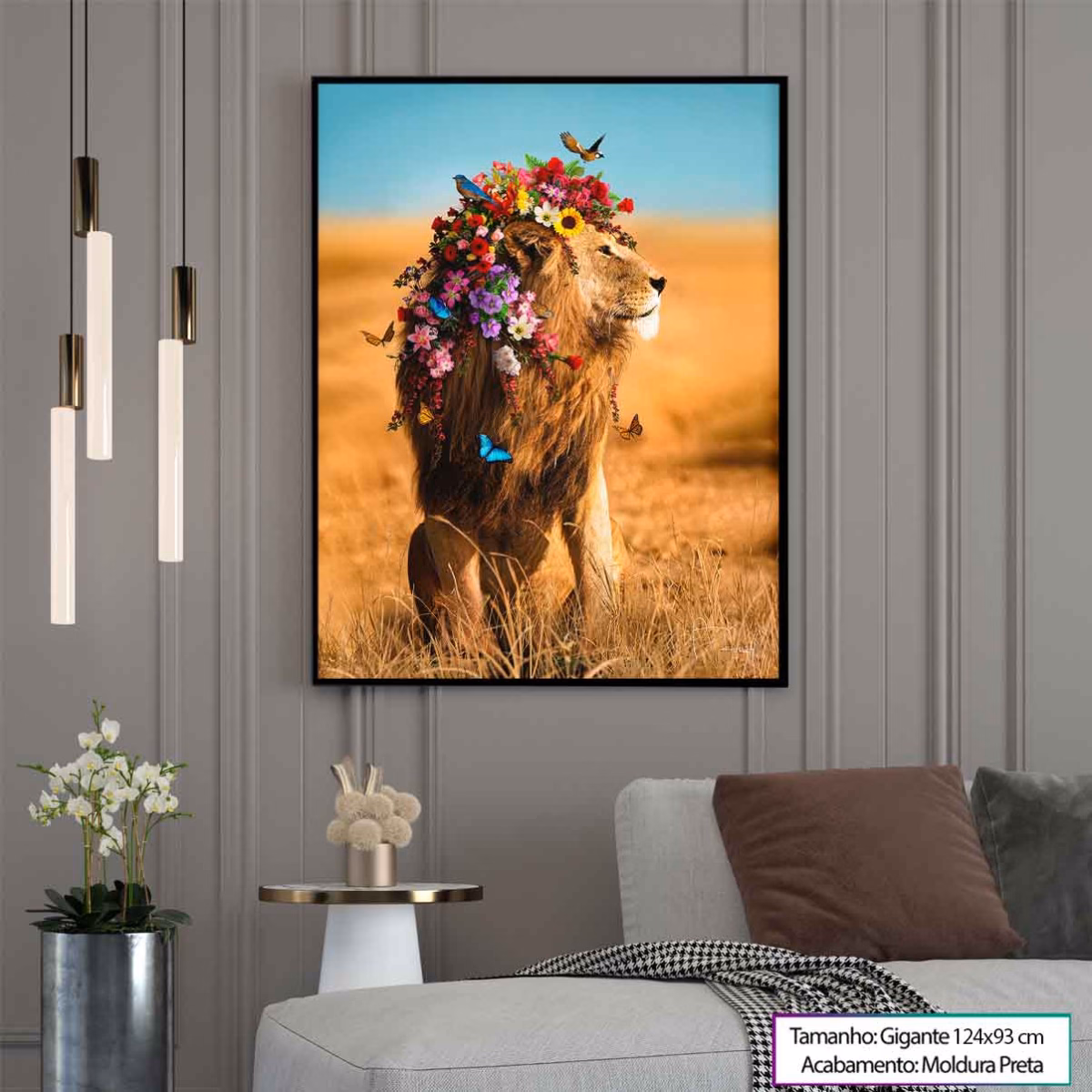 Arte na Parede: Sala de TV Decorada com Galeria de Quadros e Fotografias - ideia