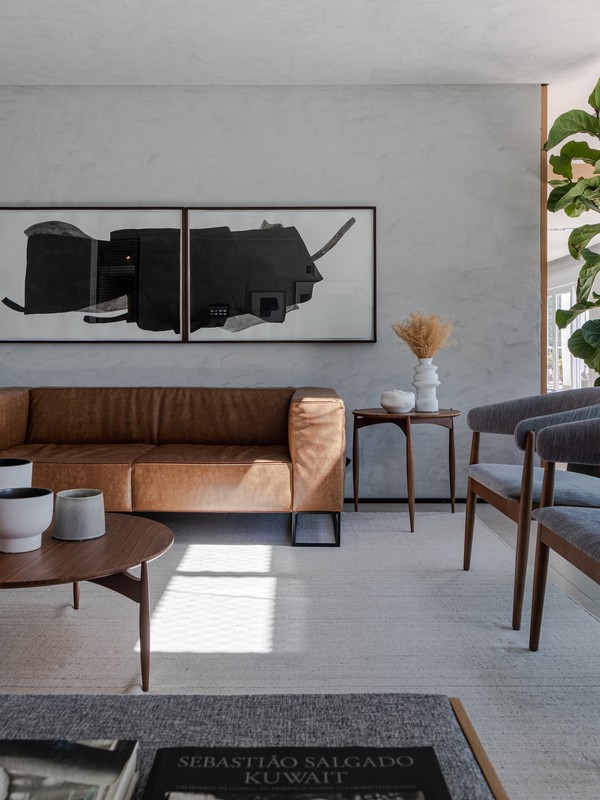 Sofá de Couro Envelhecido: Charme e Personalidade - ideia