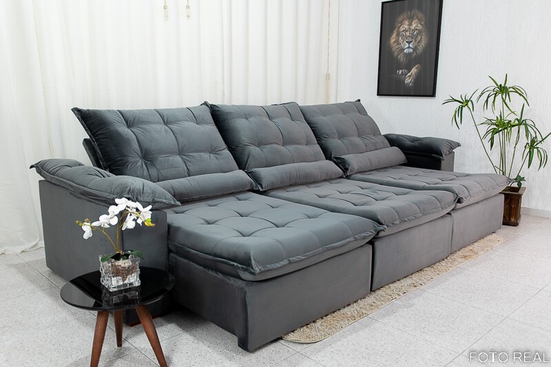 Conforto Inteligente: Sofá Retrátil e Reclinável com Comando Elétrico e Massageador - inspiração