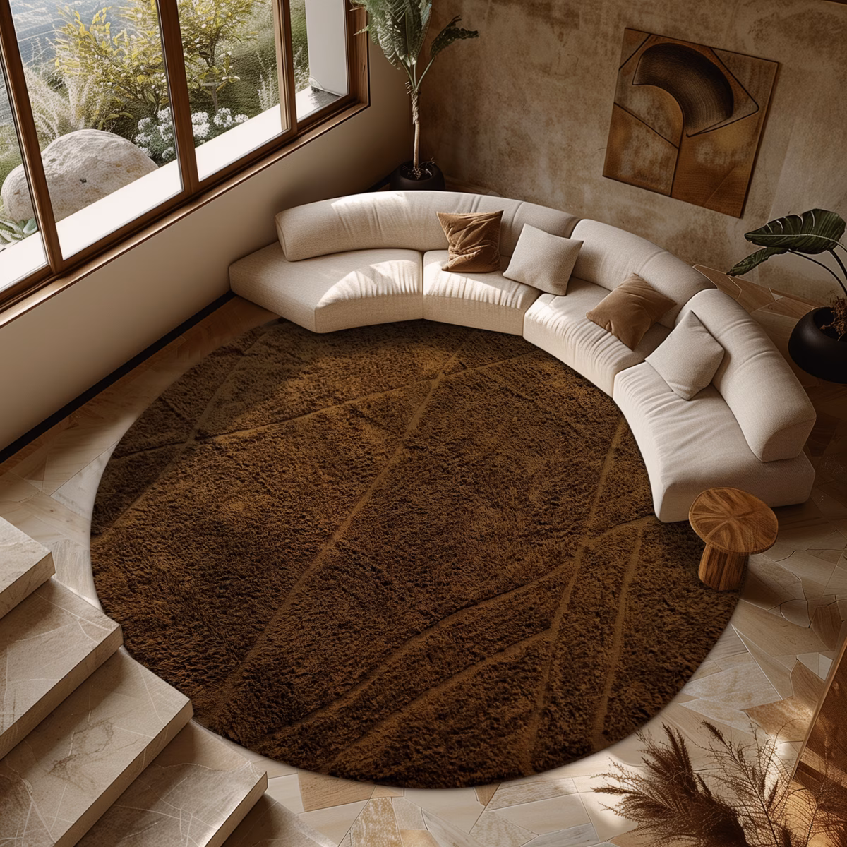 Tapete Redondo Shaggy: Maciez e Conforto Extra - inspiração