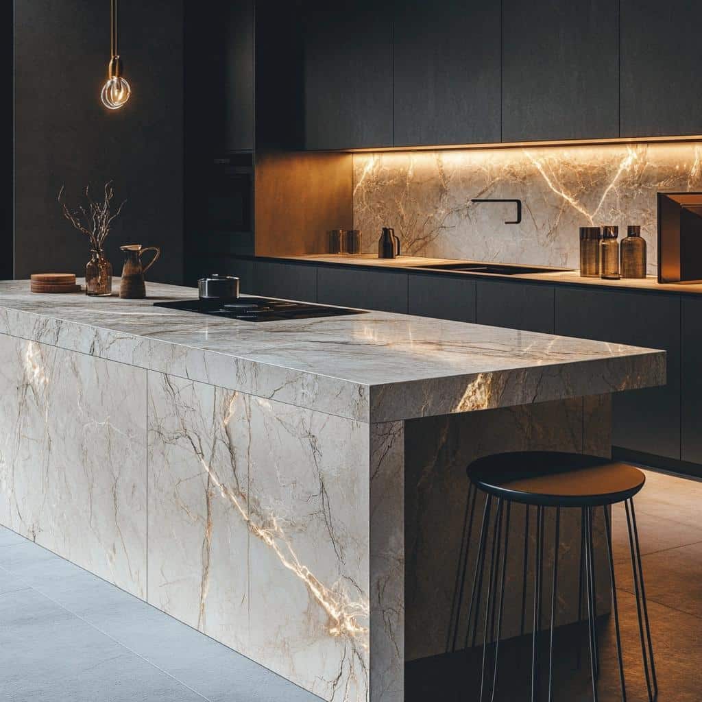 Bancada de Porcelanato em Cozinha Colorida: Alegria e Personalidade - ideia