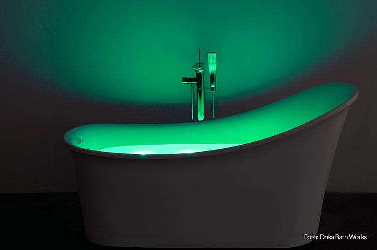 Banheira de Imersão com Cromoterapia: Cores que Transformam Seu Banho - ideia