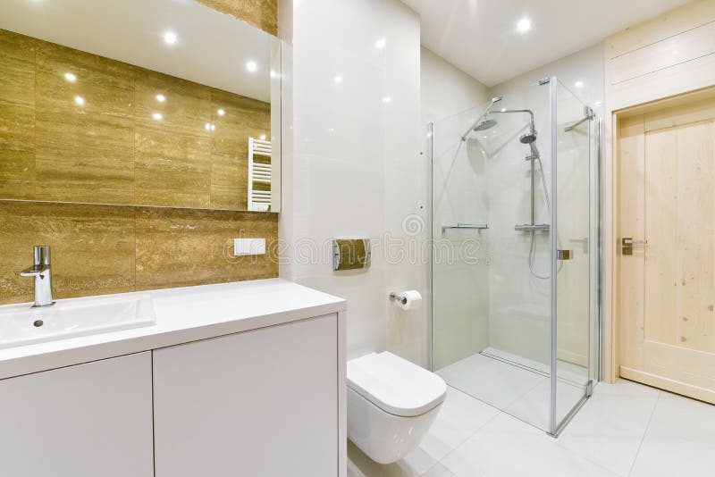 Banheiro Moderno com Chuveiro Rain Shower e Relaxamento Total - detalhe
