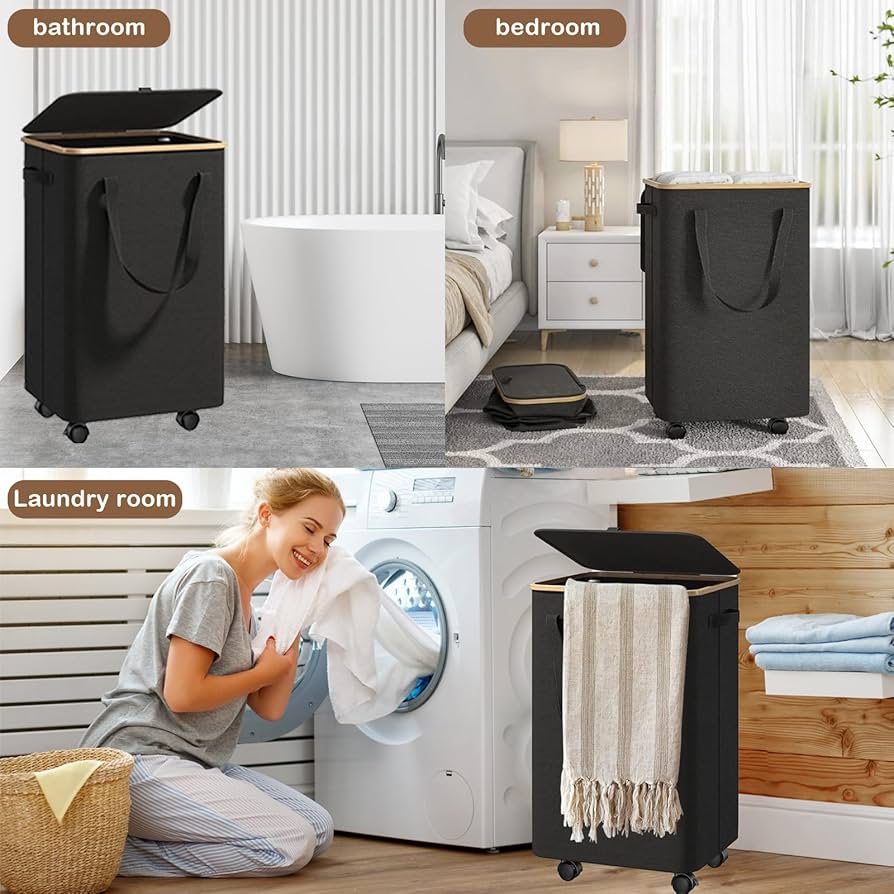Cesto de Roupa Suja Dobrável com Rodinhas: Praticidade Total - ideia