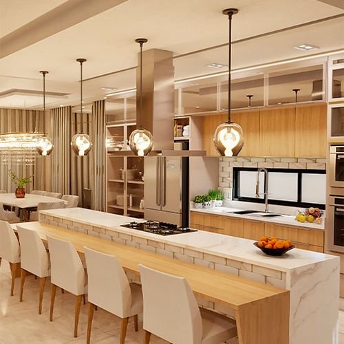 Bancada Multifuncional com Nichos e Espaços Integrados: Organização Inteligente! - detalhe