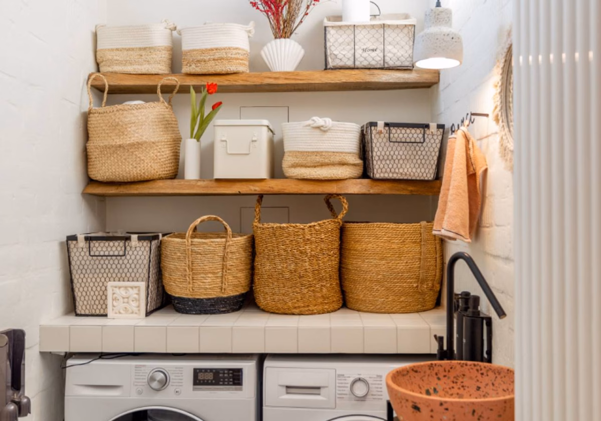 Lavanderia Criativa com Decoração DIY e Reaproveitamento de Materiais - ideia