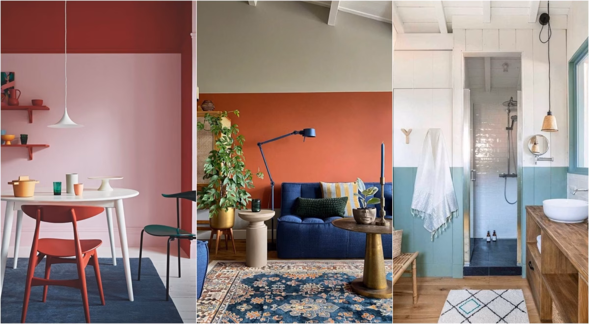 Paredes Bicolores: Uma Combinação Inusitada e Sofisticada - inspiração