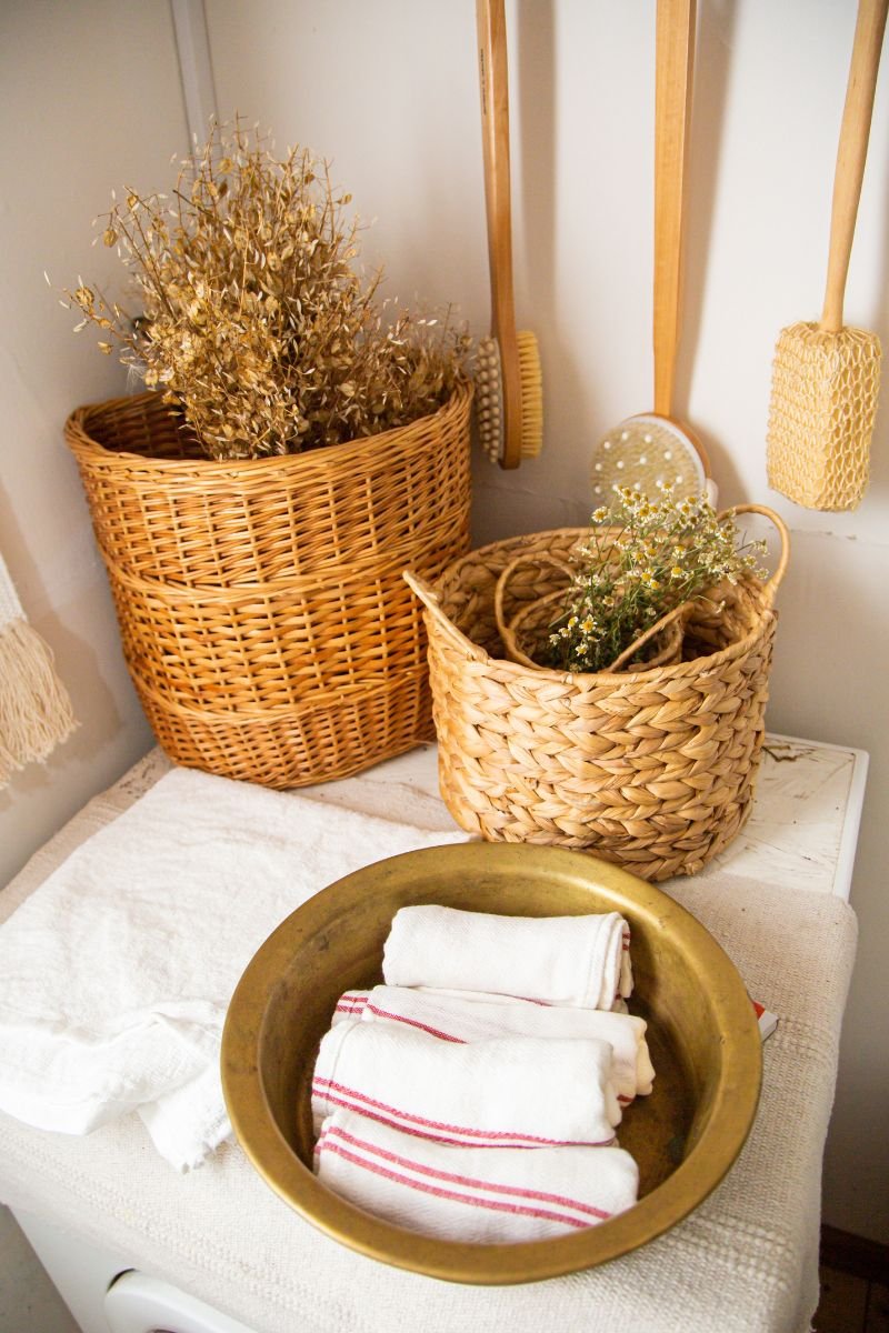 Decoração Rústica com Cesto de Vime - inspiração