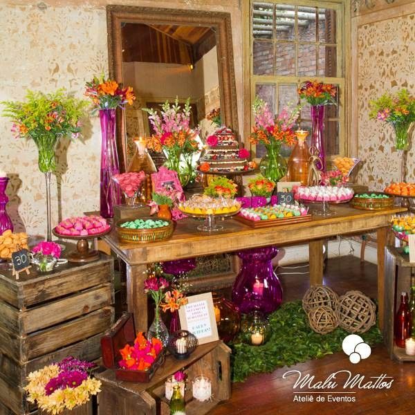 Mesa de Doces Decorada com Caixotes: Charme Vintage e Criativo - detalhe