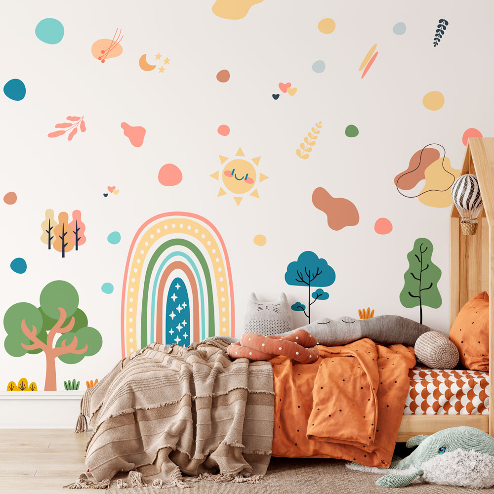 Quarto Lúdico com Adesivos de Parede - inspiração